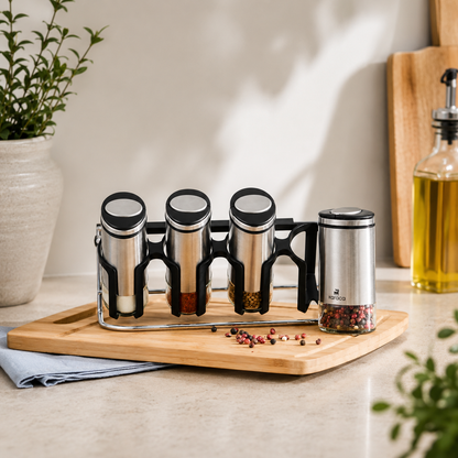 Karaca Walter Inox Line 4-Piece Spice Set, 153.03.08.5015