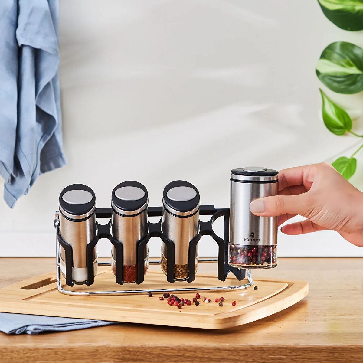 Karaca Walter Inox Line 4-Piece Spice Set, 153.03.08.5015