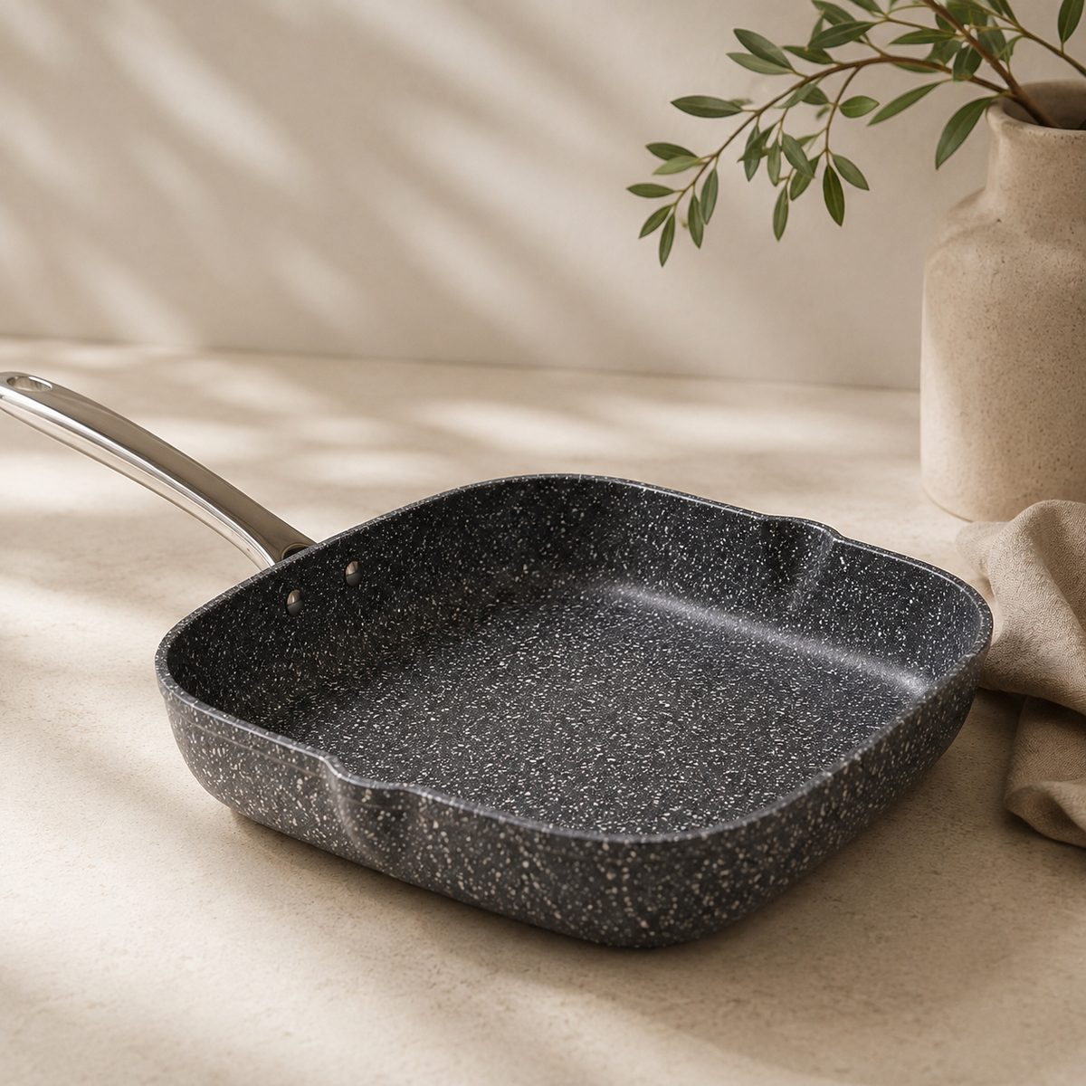 Karaca Biogranit Navy Stone Wok & Grill Pan Set – 2 Pieces, 153.09.01.1645