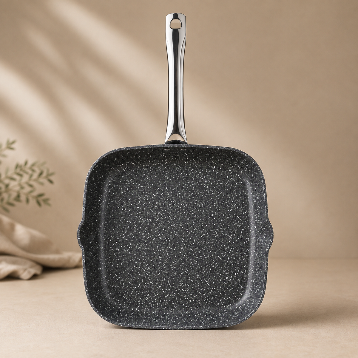 Karaca Biogranit Navy Stone Wok & Grill Pan Set – 2 Pieces, 153.09.01.1645