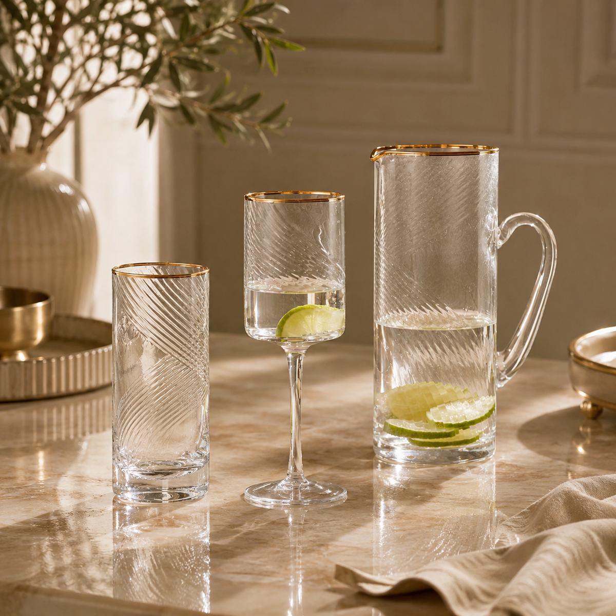 Karaca Ares 25-Piece Glass & Carafe Premium Set, 153.09.01.2432