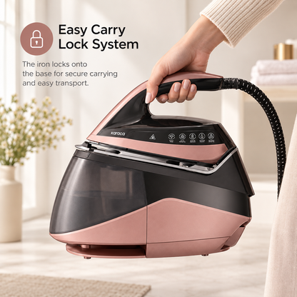 Karaca Suction Cup Smart Touch Steam Iron – Rosegold, 7883