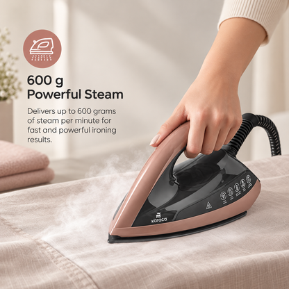 Karaca Suction Cup Smart Touch Steam Iron – Rosegold, 7883