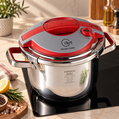 Karaca Orbit Pressure Cooker Set 6+8 L - Red, 153.09.01.3012