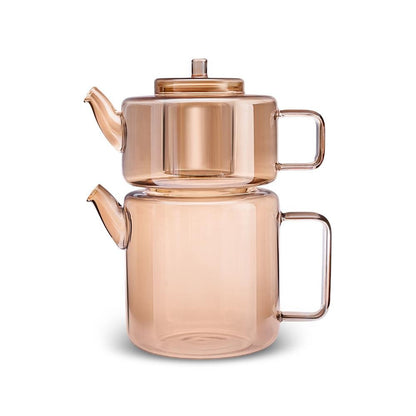 Karaca Flat Borosilicate Glass Teapot - Amber, 153.09.01.3205Fhome