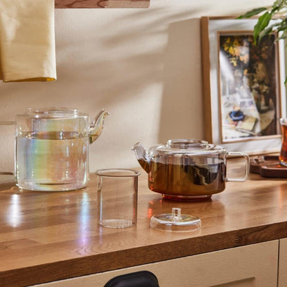 Karaca Flat Borosilicate Glass Midi Teapot Luster, 153.09.01.3207