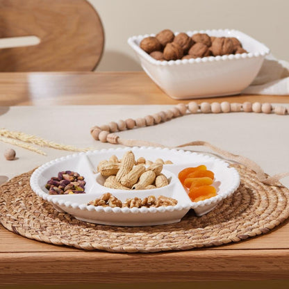 Karaca Carmen Perla 5 Compartment Round Presentation Plate - 27 cm, 153.09.01.4032