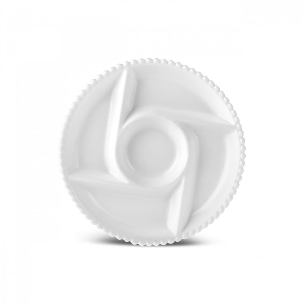 Karaca Carmen Perla 5 Compartment Round Presentation Plate - 27 cm, 153.09.01.4032
