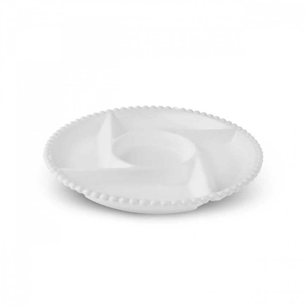Karaca Carmen Perla 5 Compartment Round Presentation Plate - 27 cm, 153.09.01.4032