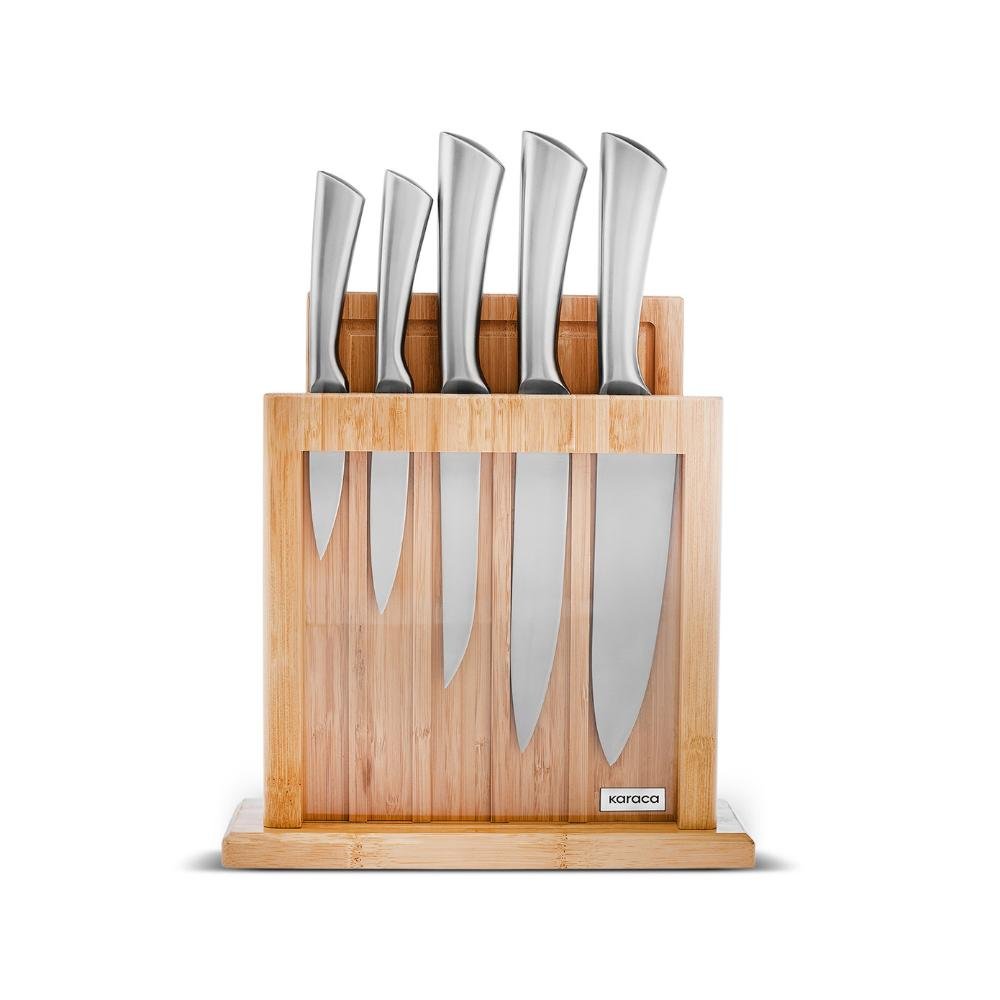 Karaca Samurai Nagoya Vigor Japanese Steel 7-Piece Knife Set and Cutting Board, 153.09.01.4079