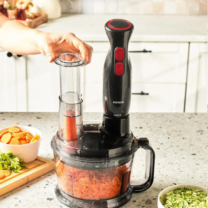 Karaca Pro Multimax 6 in 1 Multi-Purpose Food Processor, 2000 W - Black, 153.09.01.4349