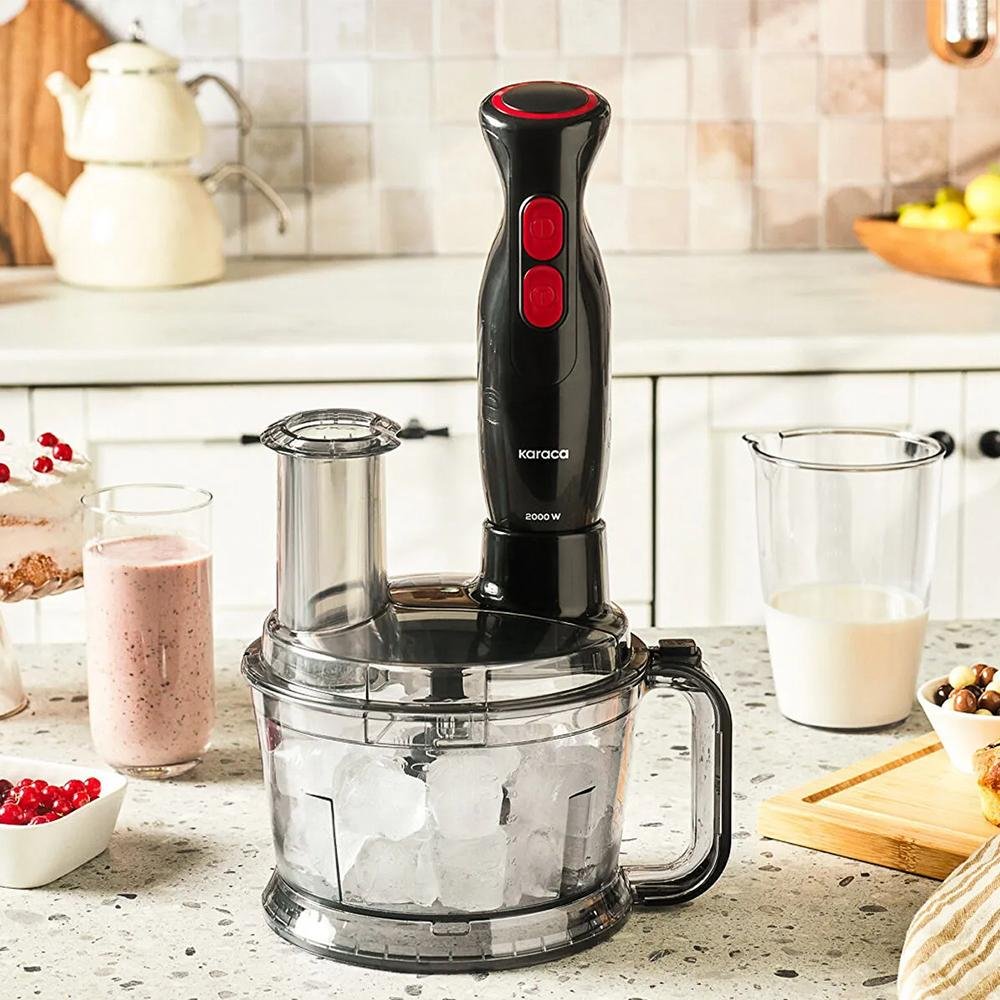 Karaca Pro Multimax 6 in 1 Multi-Purpose Food Processor, 2000 W - Black, 153.09.01.4349