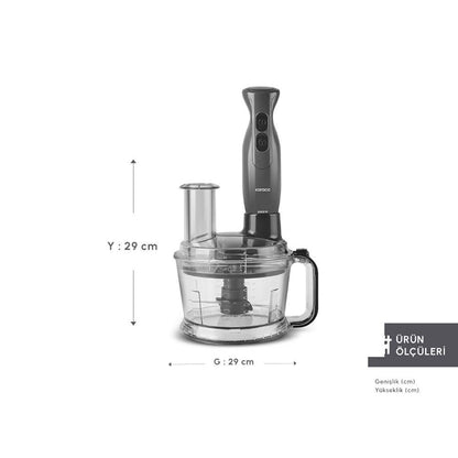 Karaca Pro Multimax 6-in-1 Multi-Purpose Food Processor 2000 W, Space Gray, 153.09.01.4350