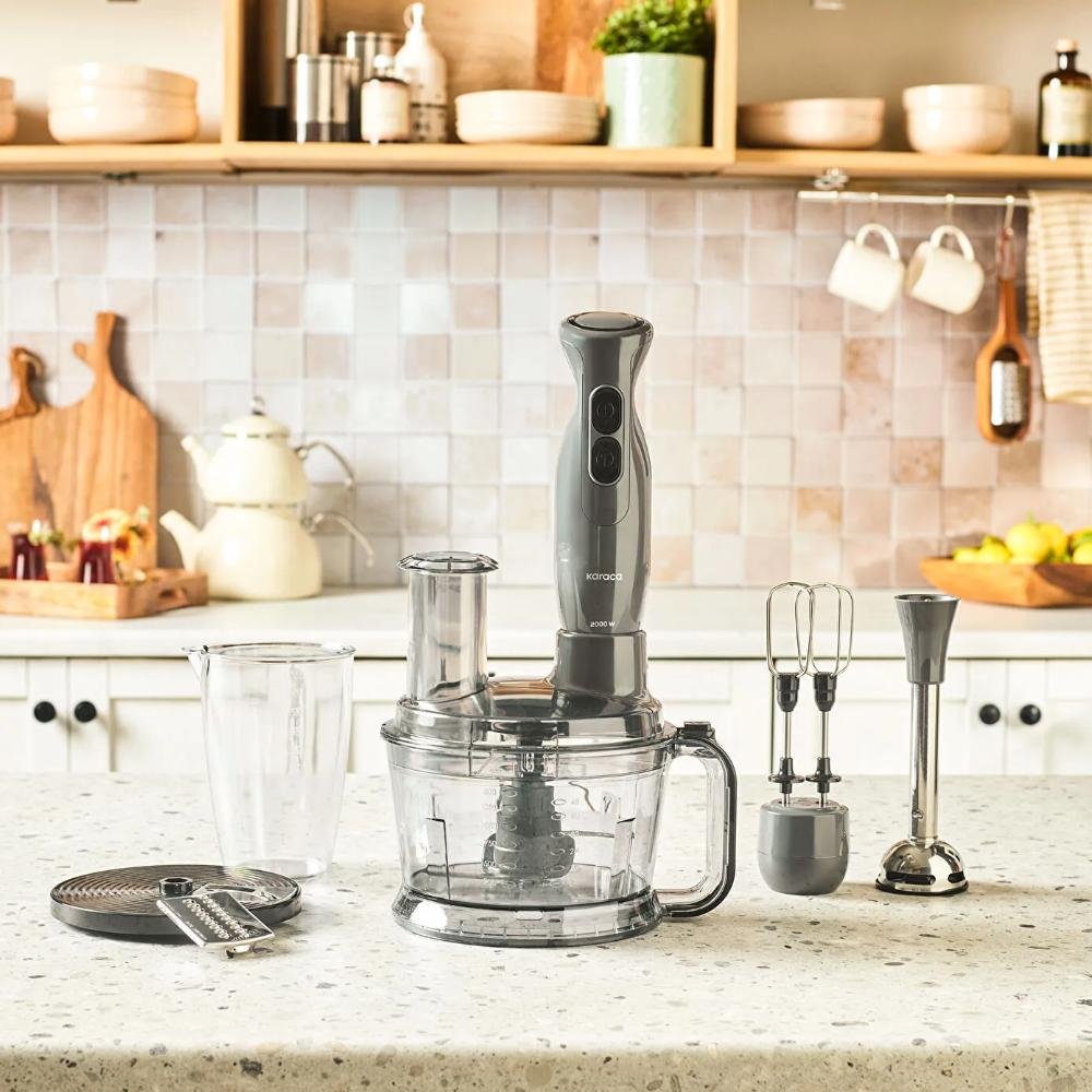 Karaca Pro Multimax 6-in-1 Multi-Purpose Food Processor 2000 W, Space Gray, 153.09.01.4350