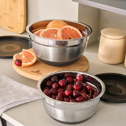 Karaca Mastermaid 2-Piece Steel MixingStorage Container - Black, 153.09.01.5010