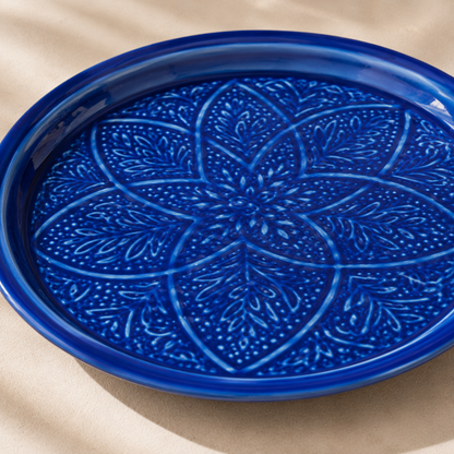 Karaca Home Donna Navy Blue Decorative Tray 30 cm, 153.09.01.5773