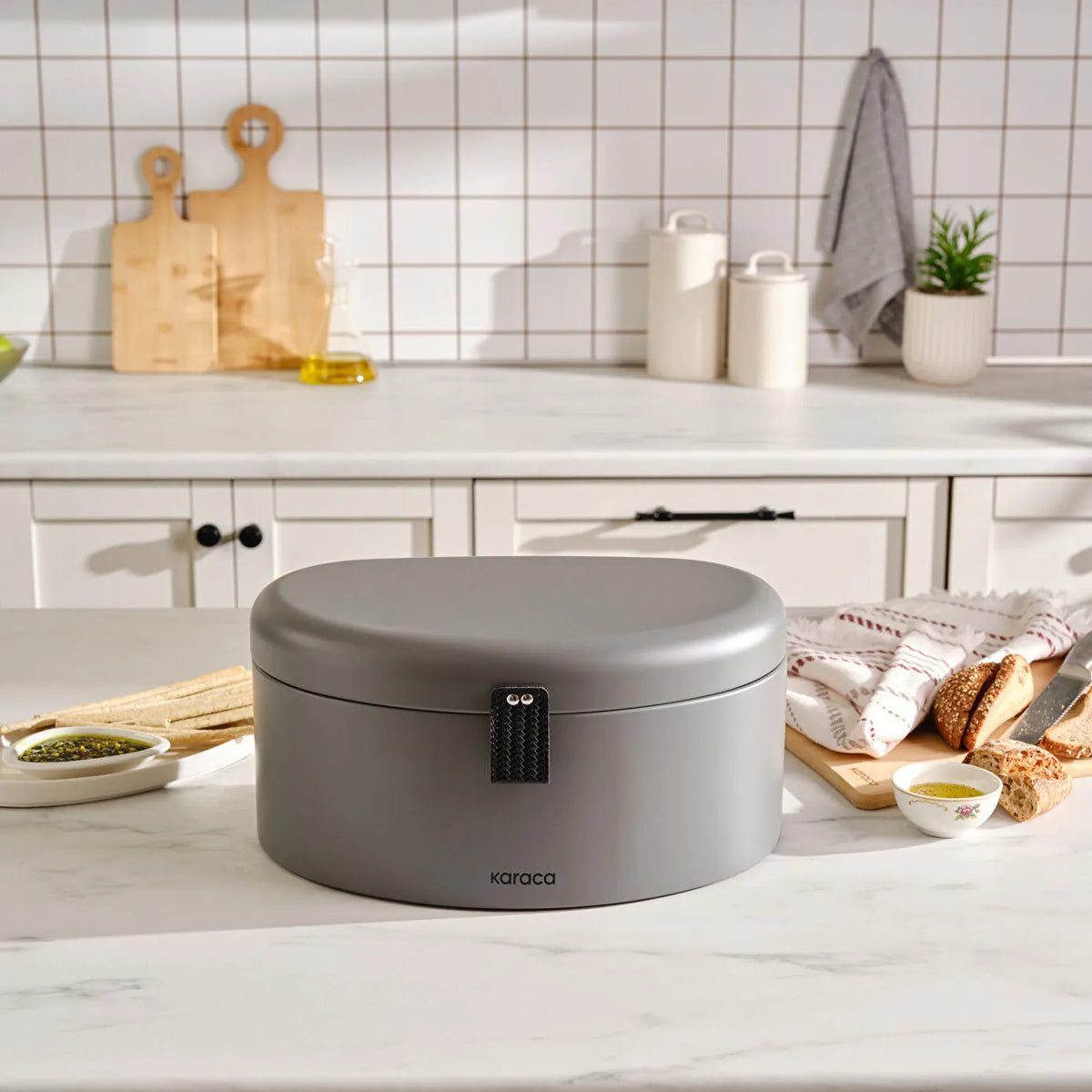 Karaca Mensa Bread Box - Grey, 153.09.01.6247