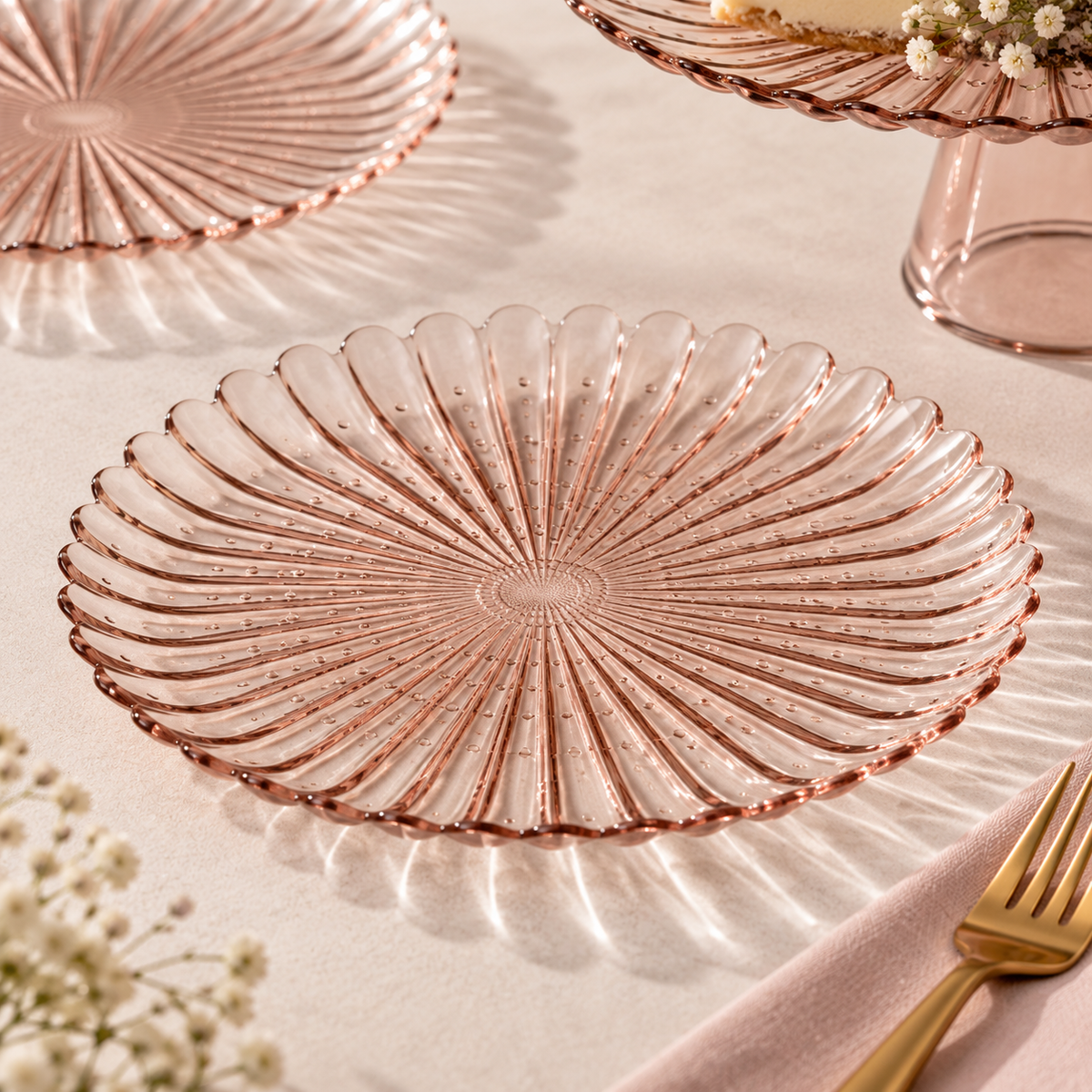 Karaca Emma 7-Piece Glass Cake and Dessert Set | Elegant Serving Set, 153.09.01.6273
