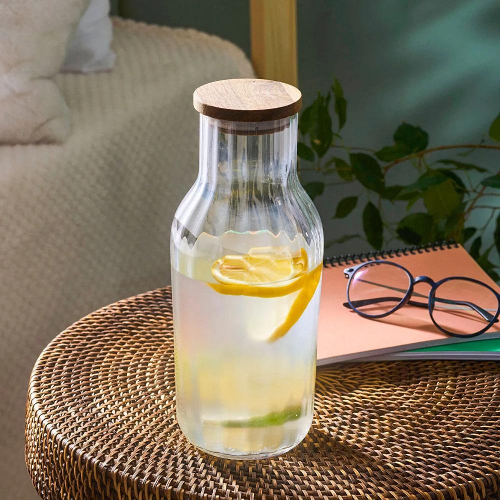 Karaca Helious Carafe with Wooden Lid 1000 ml, 153.09.01.6330