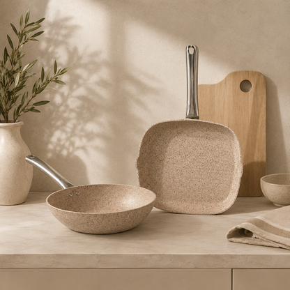 Karaca Biogranit Nare Wok & Grill Pan Set, 153.09.01.6435