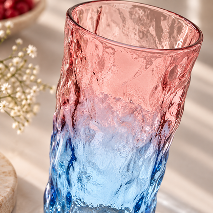 Karaca Glacier 6-Piece Beverage Glass Set 383 ml, Pink/Blue, 153.09.01.6693