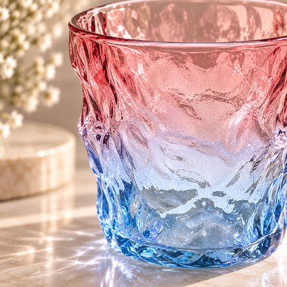 Karaca Glacier 6-Piece Beverage Glass Set 287 ml, Pink/Blue, 153.09.01.6696