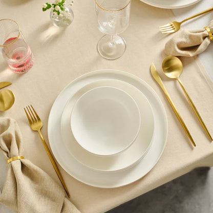 Karaca Red Carpet Collection Stream Bone Merope 53-Piece 12-Person Dinner Set Gold, 153.09.01.6831