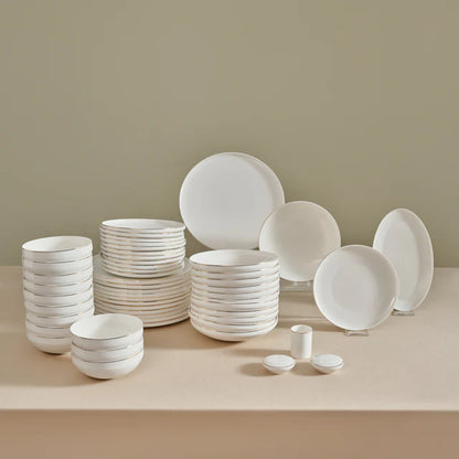 Karaca Red Carpet Collection Stream Bone Merope 53-Piece 12-Person Dinner Set Gold, 153.09.01.6831