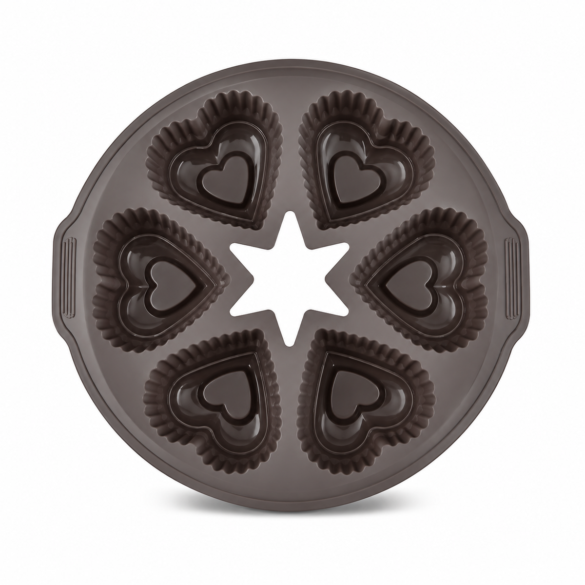 Karaca Crick Crack Harmony 6-Piece Heart-Shaped Silicone Muffin Mold, 153.09.01.6839