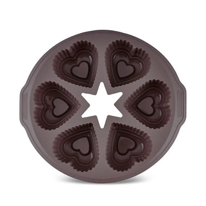 Karaca Crick Crack Harmony 6-Piece Heart-Shaped Silicone Muffin Mold, 153.09.01.6839
