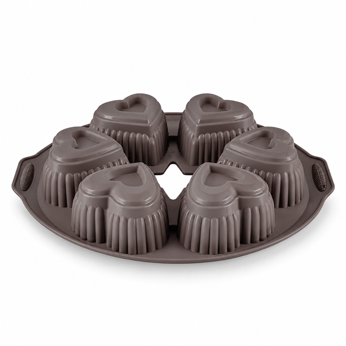 Karaca Crick Crack Harmony 6-Piece Heart-Shaped Silicone Muffin Mold, 153.09.01.6839