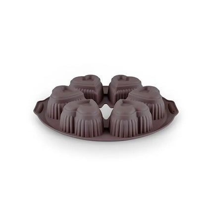 Karaca Crick Crack Harmony 6-Piece Heart-Shaped Silicone Muffin Mold, 153.09.01.6839