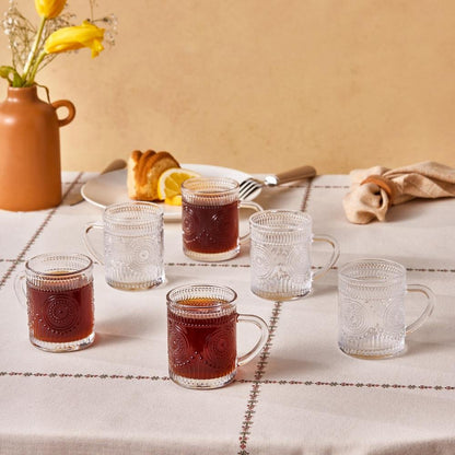Karaca Margo Set of 6 Tea Cups/Cups - 155 ml, 153.09.01.7117