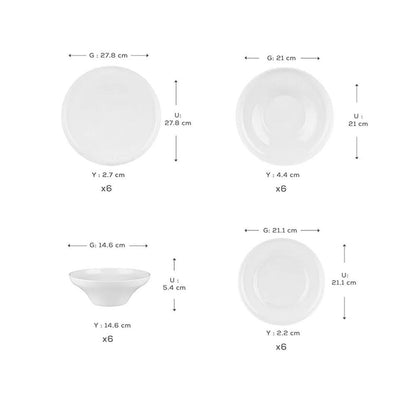 Karaca Stream Bone Selene 24-Piece Dinner Set for 6 People, 153.09.01.8083
