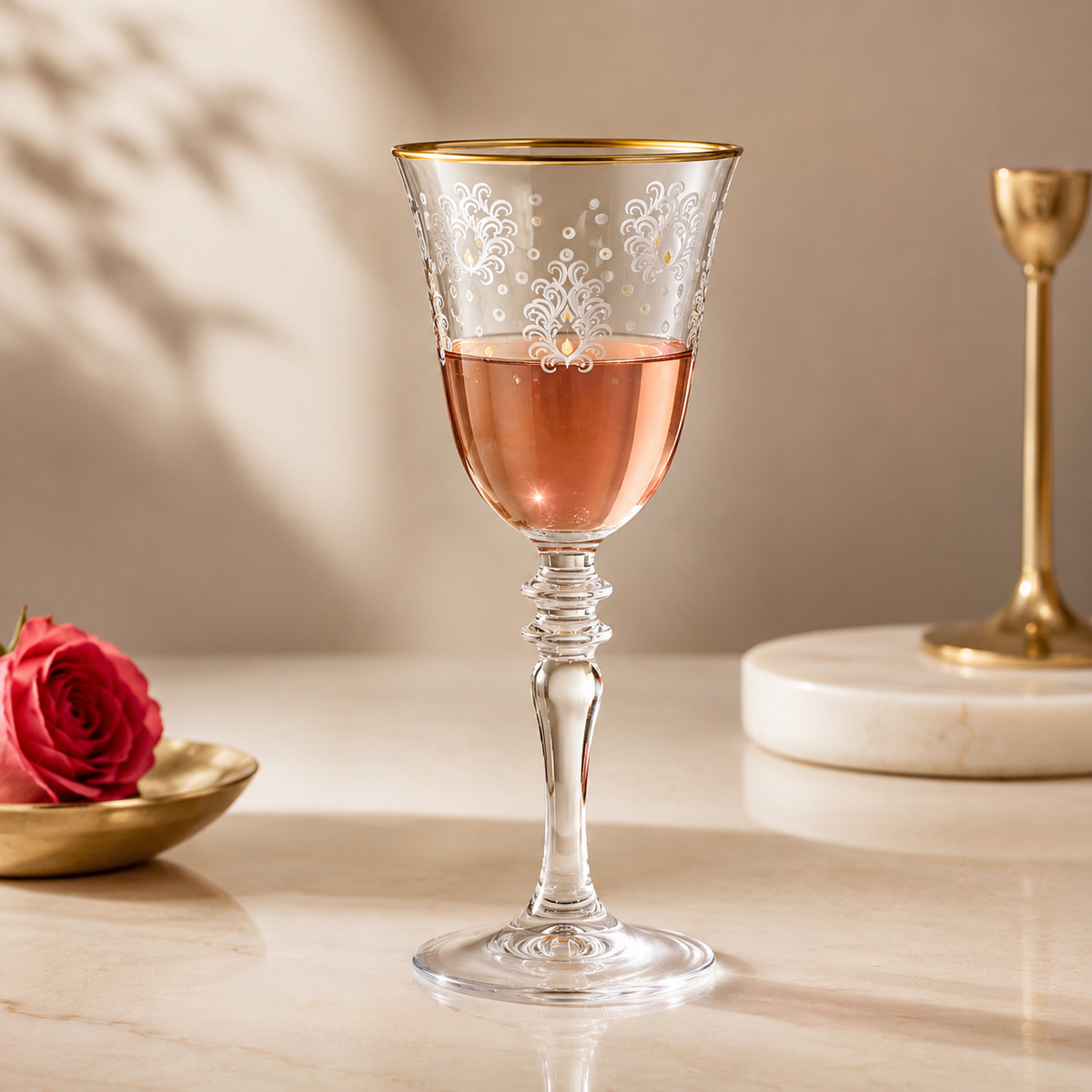 Karaca Derya 6-Piece Gold-Accent Glass Set, 153.09.01.8428