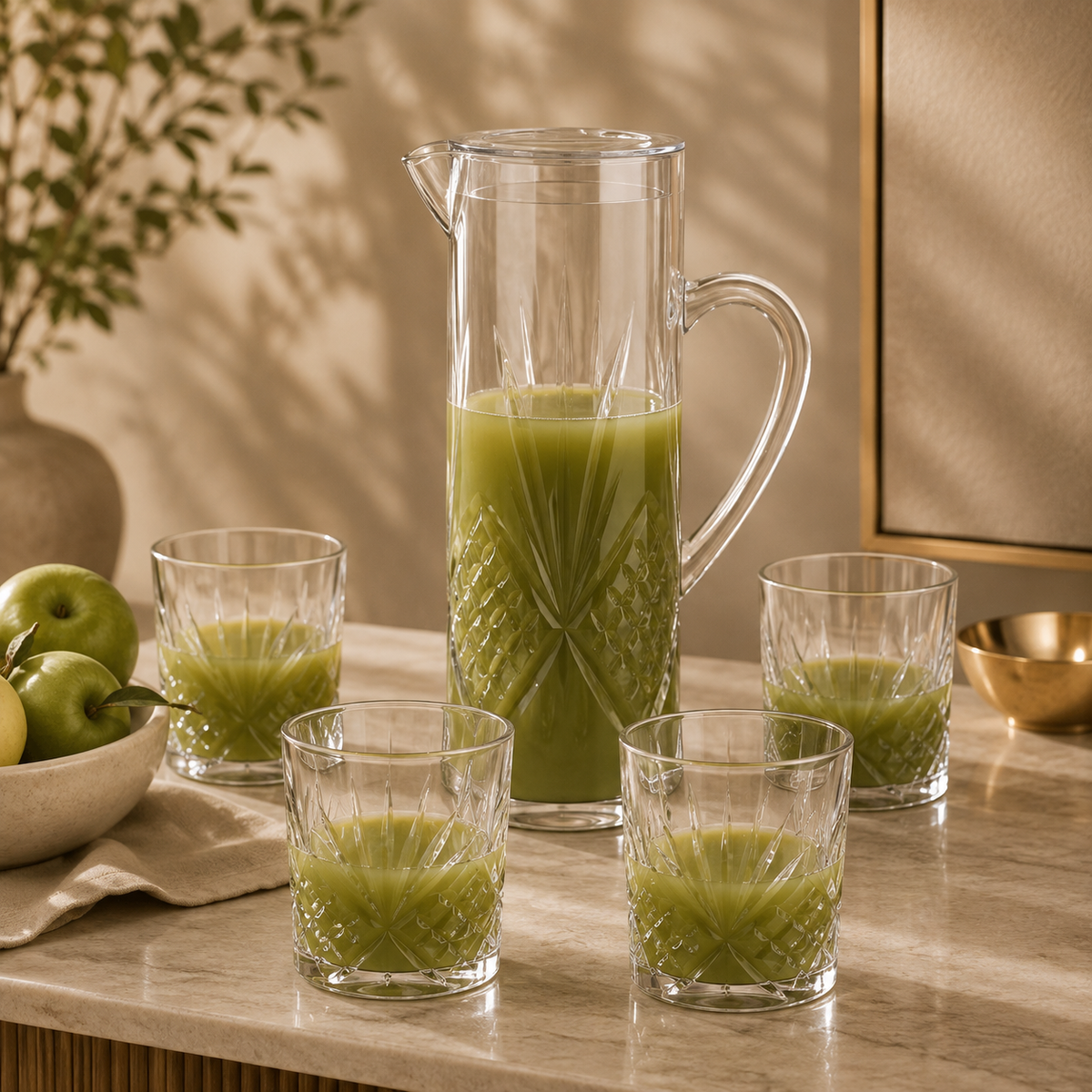 Karaca Foret 5-Piece Transparent Acrylic Unbreakable Pitcher Set – 1.5 L  , 153.09.01.8539