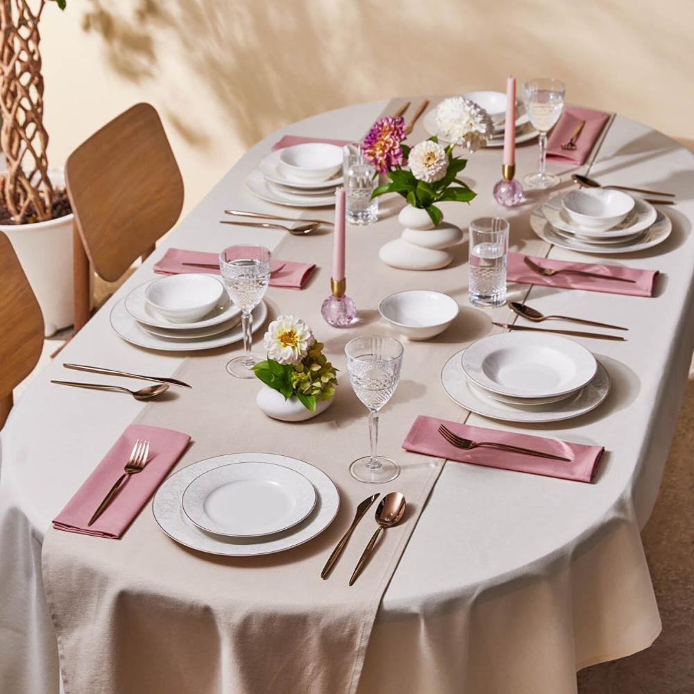Karaca Elegance Bone Nola 24-Piece Dinner Set for 6 People, 153.09.01.8981