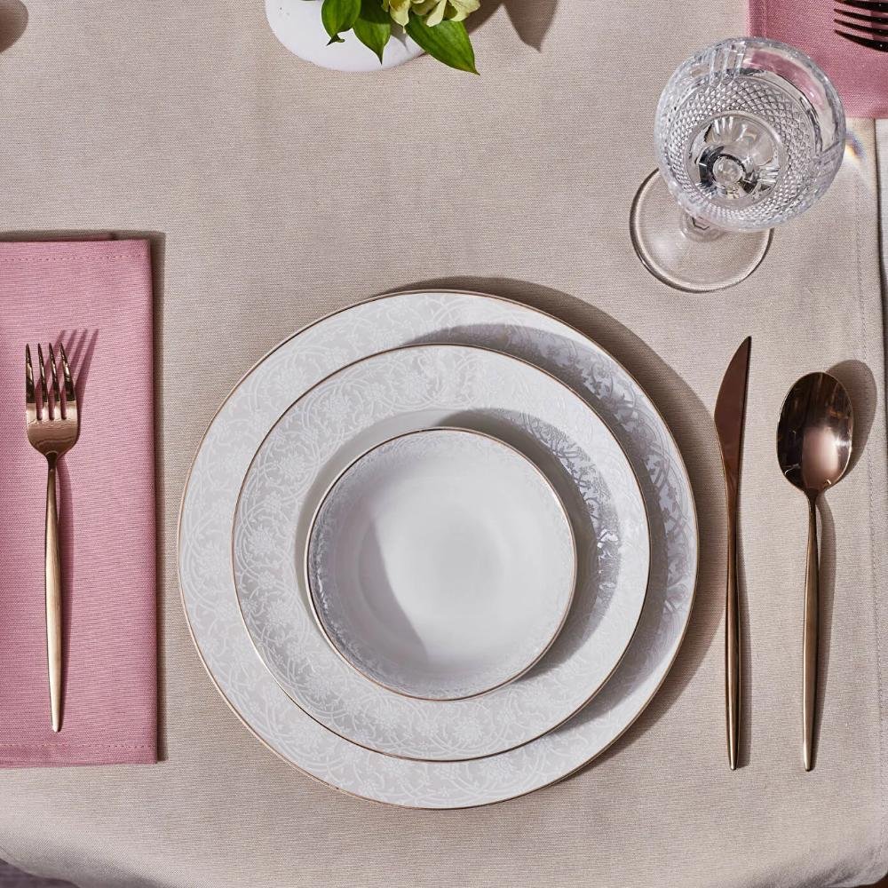 Karaca Elegance Bone Nola 24-Piece Dinner Set for 6 People, 153.09.01.8981
