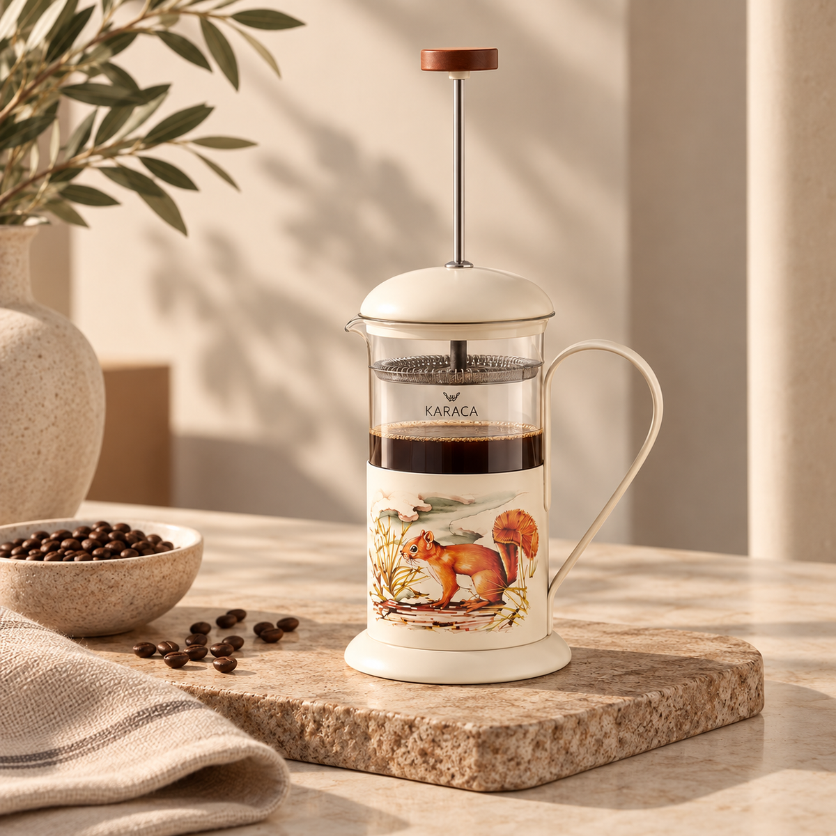 Karaca Legend Grove Borosilicate Glass French Press 600 ml, 153.09.01.9120