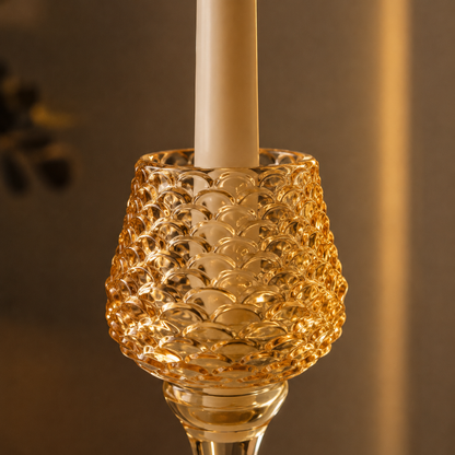 Karaca Home Pinecone Standing Candle Holder 21.5 cm – Amber, 153.09.01.9247