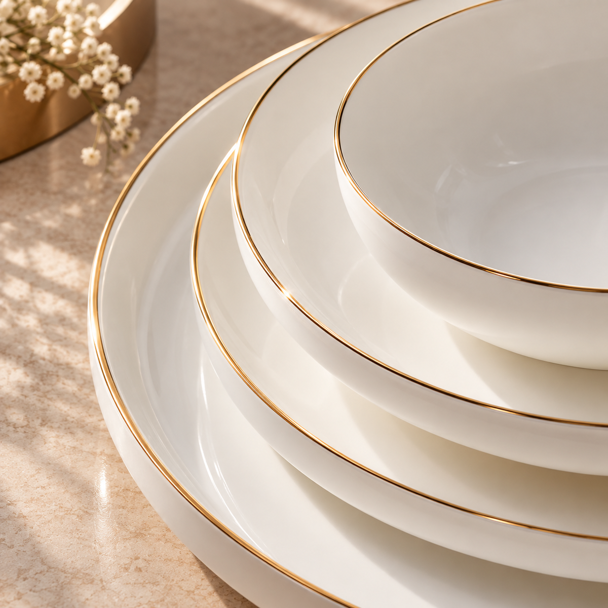 Karaca Stream Bone Saturn 24-Piece Dinner Set for 6 People, 153.09.01.9367