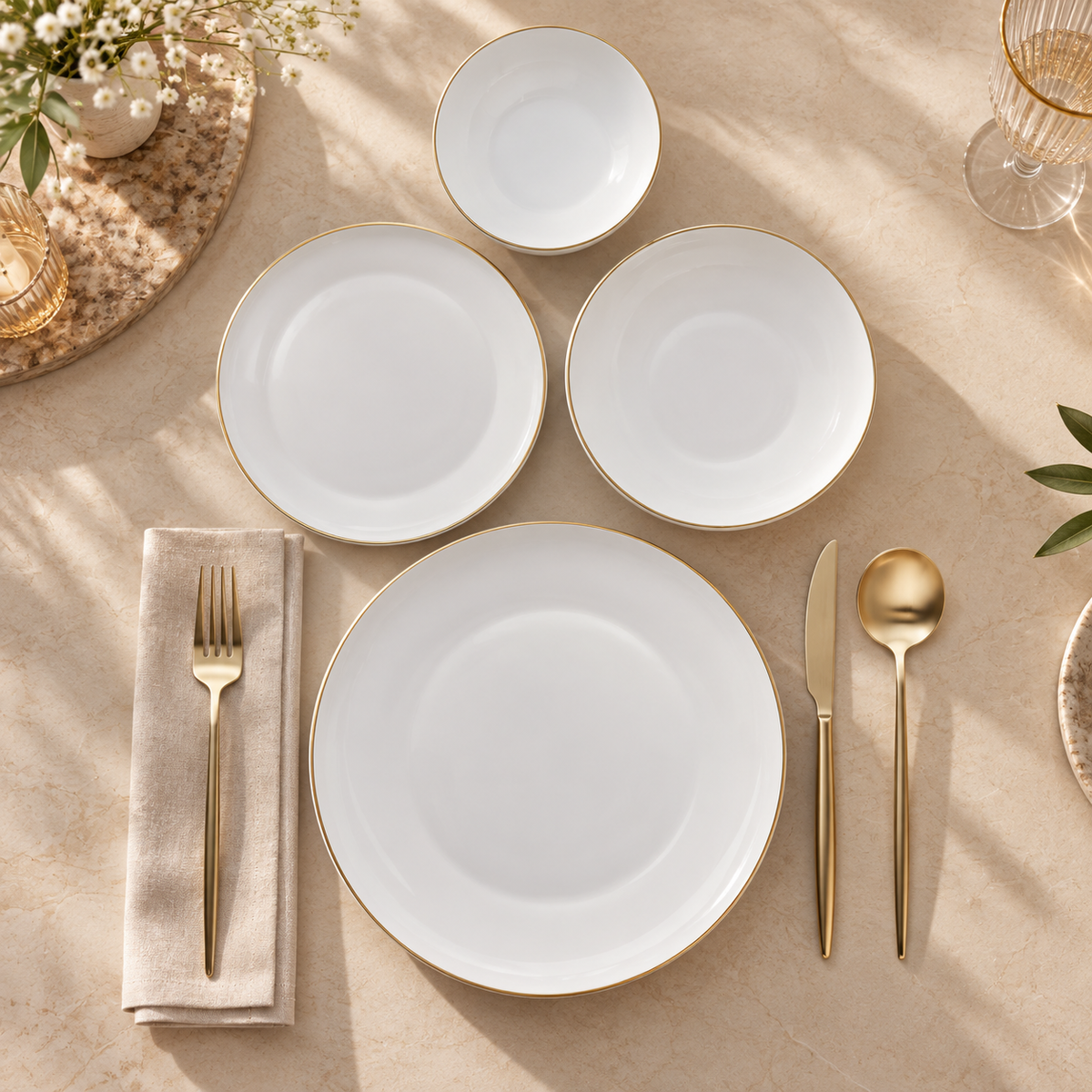 Karaca Stream Bone Saturn 24-Piece Dinner Set for 6 People, 153.09.01.9367