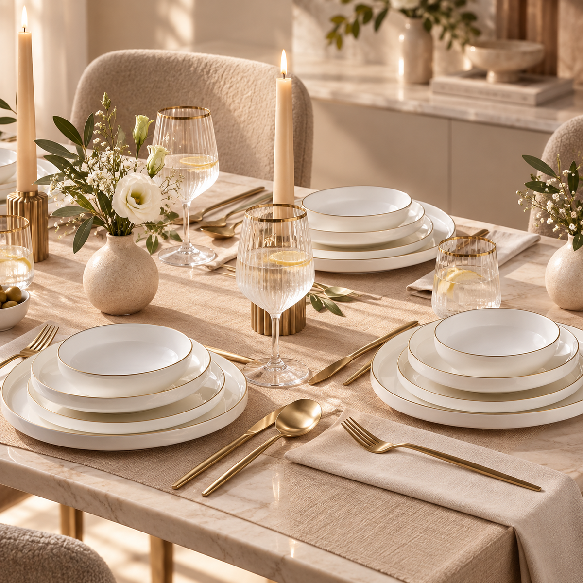 Karaca Stream Bone Saturn 24-Piece Dinner Set for 6 People, 153.09.01.9367