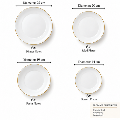 Karaca Stream Bone Saturn 24-Piece Dinner Set for 6 People, 153.09.01.9367