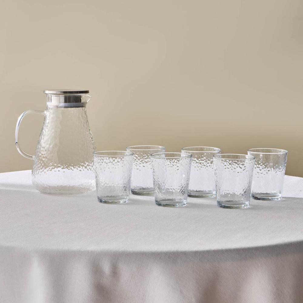 Karaca Luminous 7-Piece Glass Set – Transparent | Elegant Jug & Glassware, 153.09.01.9477