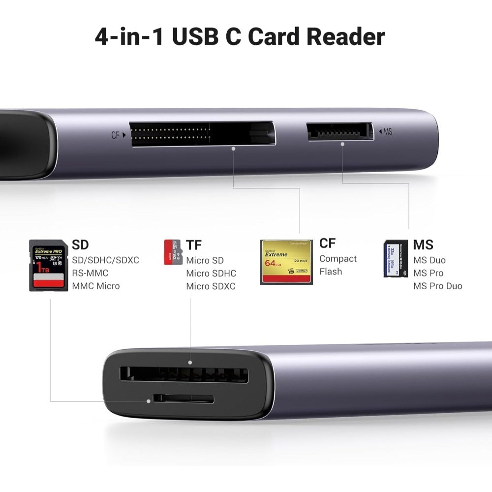Ugreen, 4 In 1 Usb-C Card Reader Ugreen Cm627 - 15307