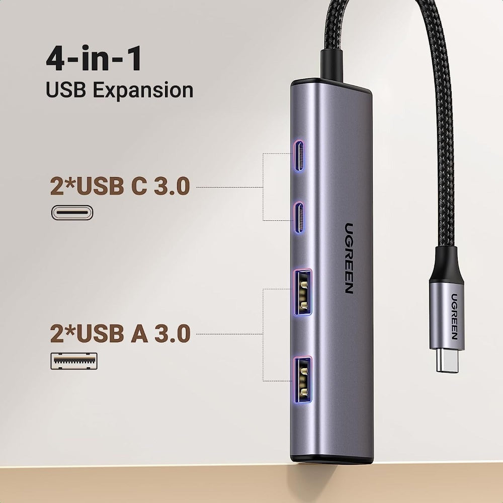 Ugreen, Usb-C Hub To 2 Usb-C And 2 Usb 3.0 Ugreen Cm473 - 15395