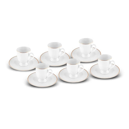 Karaca Alin 6-Piece Coffee Cup Set with Saucers 85 ml, 153.03.05.0235