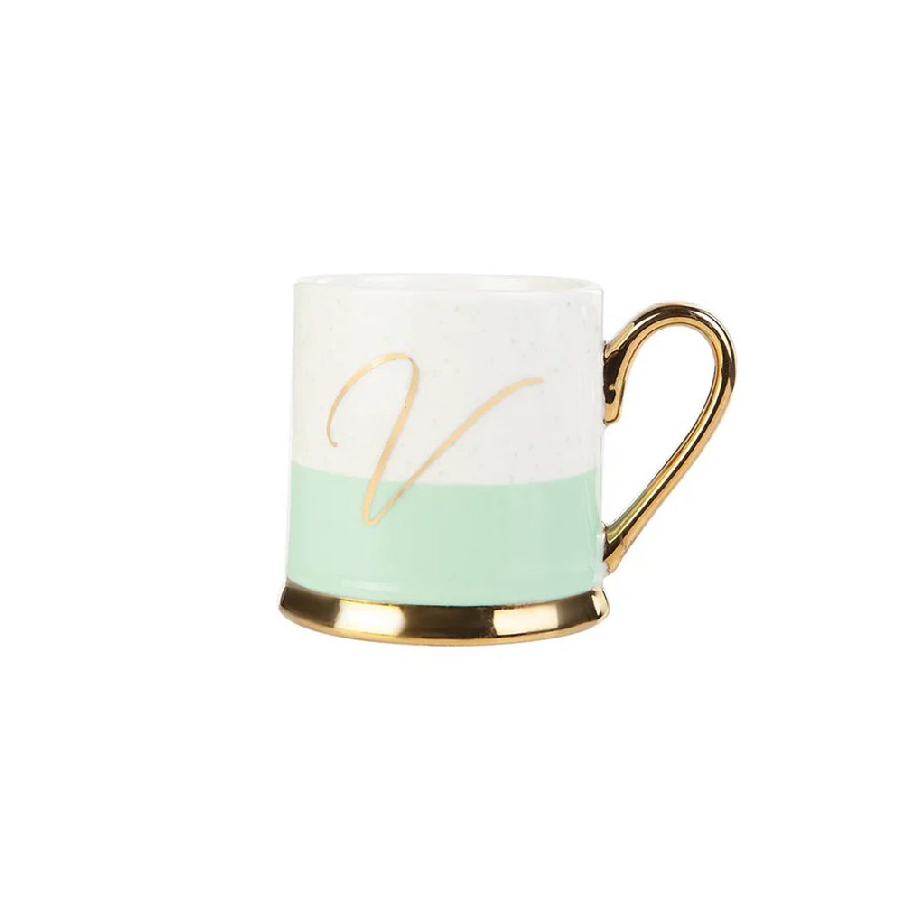 Karaca Porcelain 330ML Mug With Letter V, 153.03.06.1628