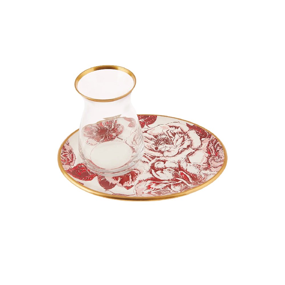 Karaca Rosa Set of 6 Tea Cups